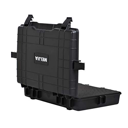 MEIJIA Waterproof Hard Camera Case,Hard Laptop Case,Hard Case with Customized Fit Foam Included, Elegant Black,Fit for computers,camera,lens(Black, 21.62"X17.25"X4.87") - size: 21.62" x 17.25" x 4.87"