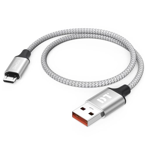 Micro USB Cable 1ft Short 15W Fast Charging & 480Mbps Data Transfer, USB A to MicroUSB Braided Charge Cord for Old Kindle Android Phone Nokia Tablet PS4 Controller Raspberry Pi and More