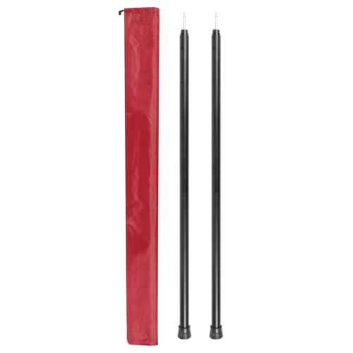 Aluminum Adjustable Heavy Duty Camping Tarp Poles, 36in to 95in Telescoping Aluminum Portable Awning Poles for Camping, Backpacking, Hiking (Black, Set of 2)