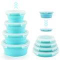 Collapsible Bowls with Lids, 4 Silicone Food Storage Containers, Rv Essentials Organization and Storage, Rv Kitchen Accessories Decorations for Inside Camper, Travel Trailer Must Haves