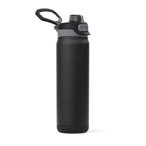 ZULU Powerfill Pro 24oz Stainless Steel Sip or Chug Water Bottle, Black Monochrome - color: Black, style: 24oz