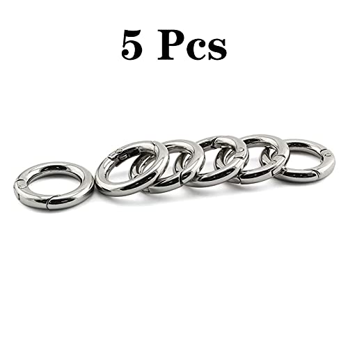 Still Awake 5 Pcs Spring Clip Round Carabiner Buckle, Diameter O Ring Snap Clip Trigger Spring Keyring Buckle,Hooks Clip DIY Accessories - color: Silver, size: 1/2inch