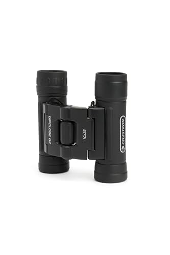 Celestron UpClose G2 10x25 Compact Binoculars for Hiking, Travel & Birding | Compact Roof Prism Design, Lightweight for Travel, Multi-Coated Optics, Folding Design, Comfortable Grip