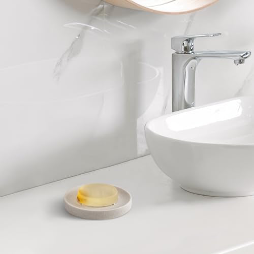 Soap Dish Bathroom Resin Soap Holder Soap Tray for Shower Sponge Holder for Kitchen Sink(Beige) - color: Beige, size: 1 Pack