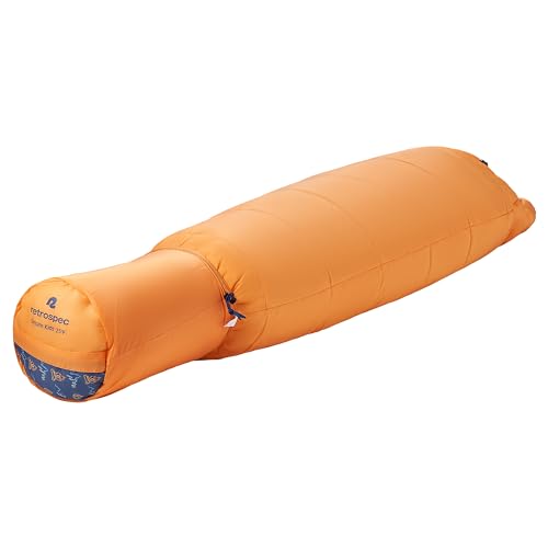 Retrospec Dream 25 Kids Sleeping Bag for Camping - Mummy Style, Water-Resistant, Lightweight 3lbs 3oz, Adjustable Length, Draft Collar, 25°F Rating - color: Day Dreamer