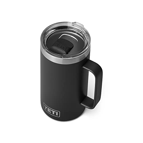 YETI Rambler 24 oz Mug, Vacuum Insulated, Stainless Steel with MagSlider Lid - color: Black