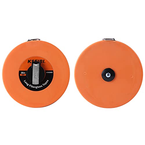 KSEIBI 302910 Long Fiberglass Tape Measure Double Face Printing Inch/Metric for Construction Work (66ft / 20m) - size: 18.3 m