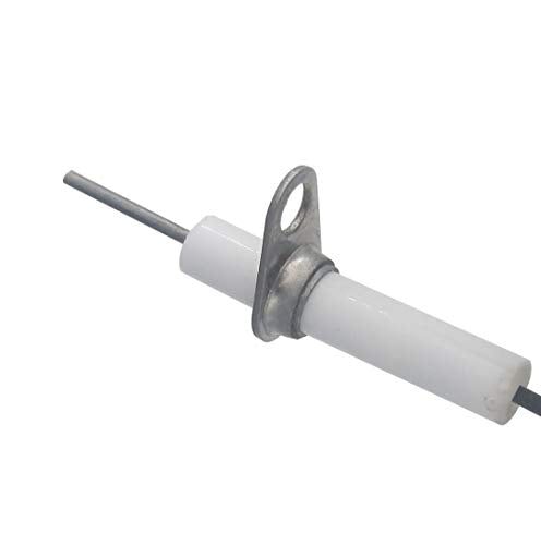 METER STAR 2Pc 38" Ignitor Wire & Ceramic Electrode Assembly Replacement,Ignition Electrode Can DIY Bending for Gas Burner Ceramic Spark Plug Ignition Electrode Replacement - size: round pin