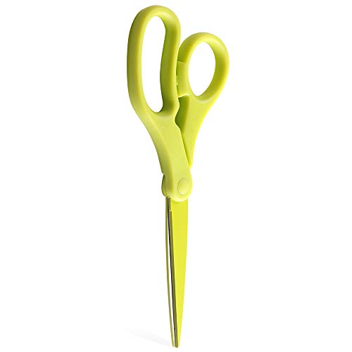 JAM PAPER Multi-Purpose Precision Scissors - 8 Inch - Neon Lime Green - Ergonomic Handle & Stainless Steel Blades - Sold Individually - color: Lime Green, size: Standard (8 Inch)