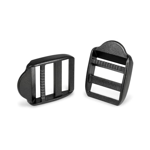CooBigo 12 Pack Plastic Ladder Lock Buckles, 1" Ladder Slider Buckle for Backpack Strap Nylon Webbing Clip Replacement, Outdoor Camping Gear Sleeping Bag Tent Tie Down Strap Accessories (Black) - color: For Webbing Size: 1"(25.1mm) 12pack