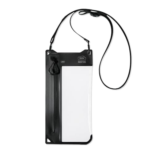 bitplay AquaSeal IPX8 Waterproof Phone Pouch, Outdoor Dry Bag with Adjustable Lanyard for Universal Phone Case,Vertical Wear, Black - color: Black