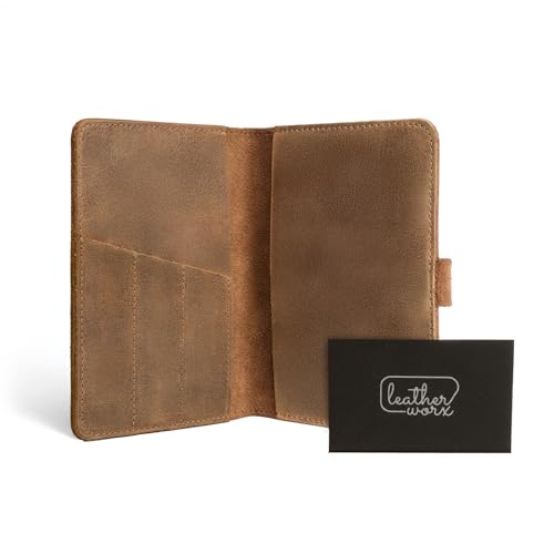 Rustic Cover for Field Notes (3.5 x 5.5 in. Notebook not Included) with Pen Slots, Protective Storage for Journal, Full Grain Leather, Handmade (Single Malt Mahogany) - color: Single Malt Mahogany