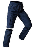 Kids Hiking Convertible Zip Off Pants Quick Dry Outdoor Nylon Pants Waterproof Stretchy with Zip Pockets 4-16Y - color: Blue, size: X-Large