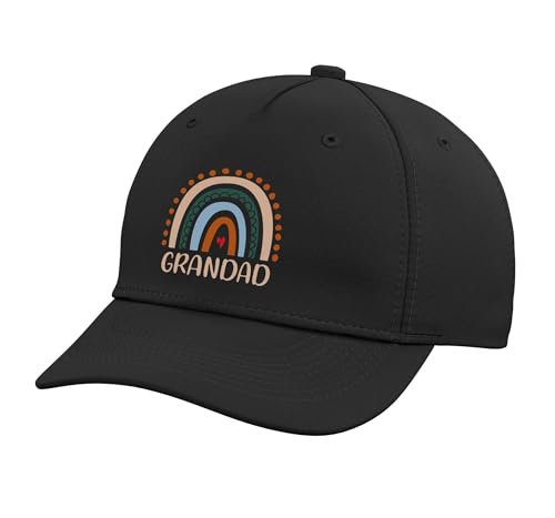 Grandad Rainbow, Boho Rainbow Grandad, Cool Dad Fathers Day Adjustable Baseball Hat - color: Black