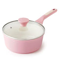 SENSARTE Ceramic Nonstick Saucepan with Lid 1.5 QT, PTFE/PFAS Free, Pink | Small Kitchen Cooking Pot with Stay Cool Handle, Induction Compatible, Ceramic Coating - color: Sakura Pink, size: 1.5 Quarts
