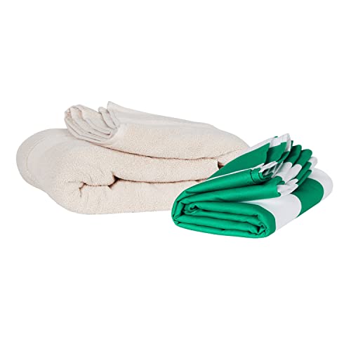 Dock & Bay Beach Towel - Quick Dry, Sand Free - Compact, Lightweight - 100% Recycled - Includes Bag - Cabana - Cancun Green - Large (160x90cm, 63x35) - color: Cabana - Cancun Green, size: Large (160x90cm, 63x35")