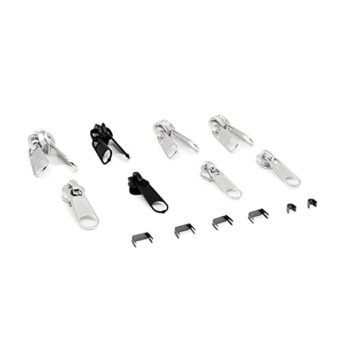Dritz Outdoor Zipper Repair Kit, 14 Count of Assorted Sliders & Stops - style: Outdoor Zipper Repair Kit