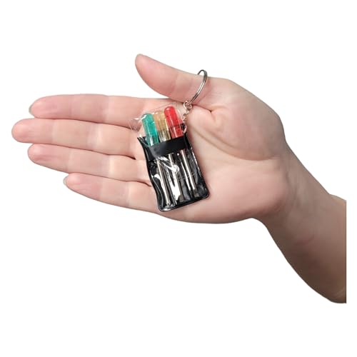 Mini Screwdriver Set Keychain with 3 Tools (12 Packs) (2.5") Miniature Metal Key Chains Includes 2 Flathead and 1 Crossing Screwdrivers in a Portable Pouch