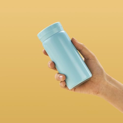 Mini Thermos Cute Water Bottle - 7 oz Tiny Insulated Vacuum 18/10 Stainless Steel Small Flask - Leak Proof & Spill Proof & Keeps Cold and Hot for Drink, Coffee, Tea - Light Blue - color: Light Blue, size: 6.8 Ounces