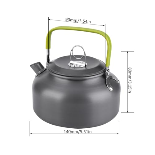 0.8L Mini Camping Kettle Portable Aluminum Alloy Quick-Heat Tea Kettle Coffee Pot for Outdoor Hiking & Picnic