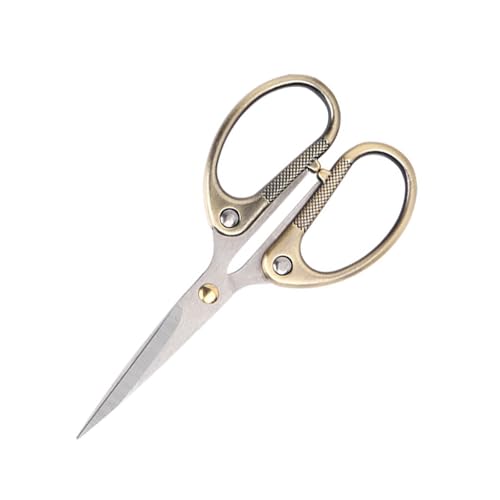 5" All Stainless Steel Office Scissors,Ultra Sharp Blade Shears,Sturdy Sharp Scissor for Office Home School Sewing Fabric Craft Supplies Multipurpose Scissors Brassy - color: Brassy, size: 5"