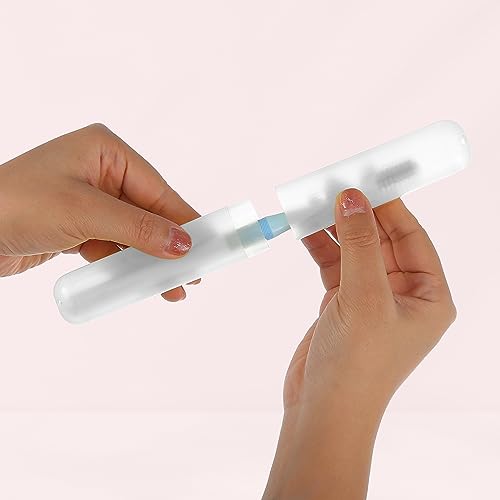 VOCOSTE 2Pcs Travel Toothbrush Case, White&Purple - color: White, Purple