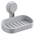 TAILI Soap Holder, Soap Dish Suction Cup with Hooks, Stainless Steel (Grey) - color: Grey