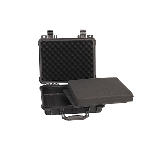 MEIJIA All Weather Waterproof Hard Camera Case,Hard Case,With Customized Fit Foam Included, Elegant Black,Fit for Drones,camera,lens (13.39"x11.61"x3.93") - size: 13.39" x 11.61" x 3.93"