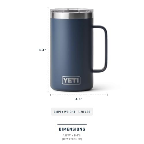 YETI Rambler 24 oz Mug, Vacuum Insulated, Stainless Steel with MagSlider Lid - color: Cherry Blossom - Textured