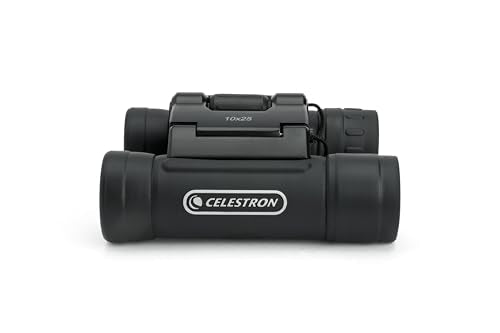 Celestron UpClose G2 10x25 Compact Binoculars for Hiking, Travel & Birding | Compact Roof Prism Design, Lightweight for Travel, Multi-Coated Optics, Folding Design, Comfortable Grip