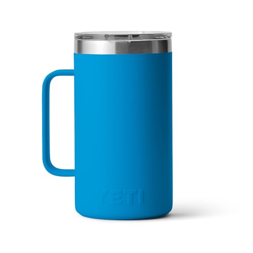YETI Rambler 24 oz Mug, Vacuum Insulated, Stainless Steel with MagSlider Lid - color: Big Wave Blue