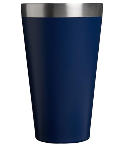 STANLEY Adventure Stacking Beer Pint Glass | Stackable Drinking Cup for Cold Beverages | Dishwasher Safe | Insulated Stainless Steel Tumbler | BPA-Free - color: Team Navy Red, style: Modern
