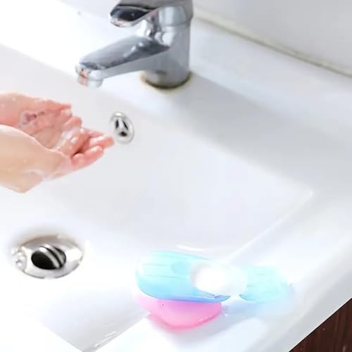 Portable Foaming Hand Soap Sheets, 20 Pack with 400 Sheets in 5 Colors, Rich Bubble Deep Cleaning Travel Size Paper Soap, Easy to Rinse