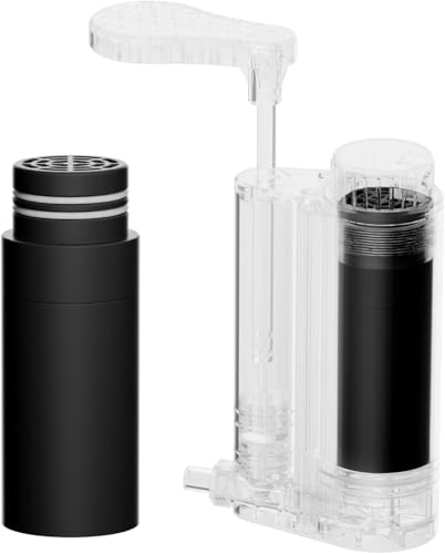 Purewell Replaceable Stainless Steel Water Filter for Stainless Steel Water Purifier - Emergency Water Filter Pump with 3-Stage Integrated Filter for Camping Hiking Backpacking