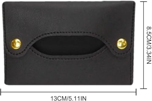 Black Pocket Tissue Holder - Tissue Holder | Travel Pouch for Tissue | Pocket Paper Towel | Tissue Bag Holder | Paper Towel Pu Leather Case | Paper Box Bag | Tissue Storage Bag Holders and Dispensers
