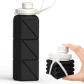 BEAUTAIL Collapsible Water Bottles 21oz/610mL, Silicone Travel Water Bottle - color: Black
