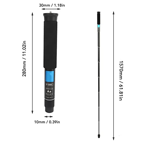 62 Inch Camera Monopod, 8 Sections Heavy Duty Monopod, Aluminum Photography Unipod Stick Trekking Pole with 1/4in to 3/8in Conversion Screw
