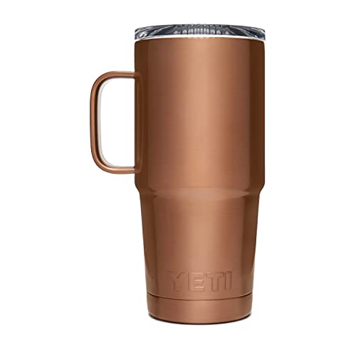 YETI Rambler 20 oz Travel Mug, Stainless Steel, Vacuum Insulated with Stronghold Lid - color: Copper