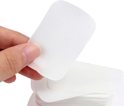 Jinshining Pack of 100 White Soap Paper Sheets Portable Disposables Travel Bath Slices Paper Soaps Flakes for Travel Outdoor Personal Care