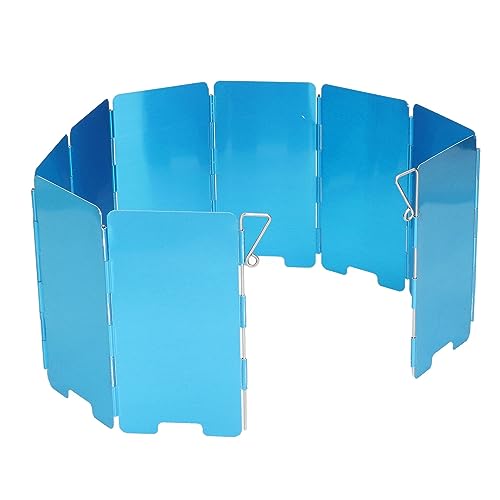 VBESTLIFE Stove Windscreen, Folding Camping Stove Windscreen 9 Plates Aluminum Outdoor Camping Stove Windshield for Camping Picnic Backpacking