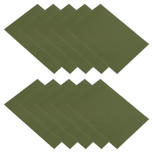 PATIKIL Down Jacket Repair Patch 6" x 8", 10 Pack Self Adhesive Nylon Fabric Patch for Tent Clothes Outdoor Camping Gear, Army Green - color: Army Green