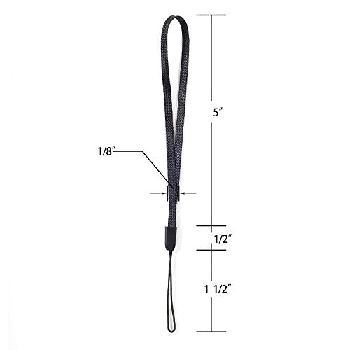 Wisdompro 50 Pack 7 inch Short Hand Wrist Strap Lanyard - Black - color: Black