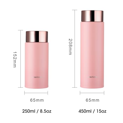 VSITOO S1 Lite Mini 8.5oz Insulated Self-Cleaning Water Bottle for Purse - color: Pink, size: 8.5 Ounces