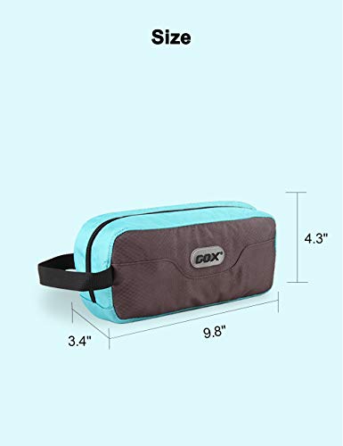 Small Travel Toiletry Bag for Men, Dopp Kit Mens, Zipper Pouch for Travel - color: Grey/Sky Blue