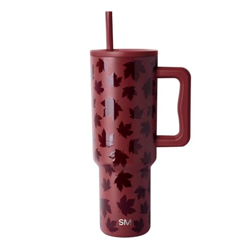 Simple Modern Halloween Tumbler with Handle | 40oz | Leaves - color: Autumn Maple, style: Trek Tumbler