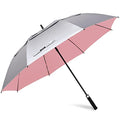 G4Free 47/54/62/68 Inch UV Protection Golf Umbrella Oversized Sun Umbrella | UPF 50+, Auto Open, Vented Double Canopy, Extra Large Coverage, Heavy Duty, Windproof Stick Umbrella - color: Pink/Silver, size: 68 inch