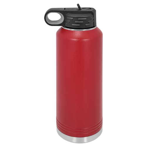 Polar Camel 40 oz Stainless Steel Water Bottle with Flip Top Lid and Straw (Maroon) - color: Maroon