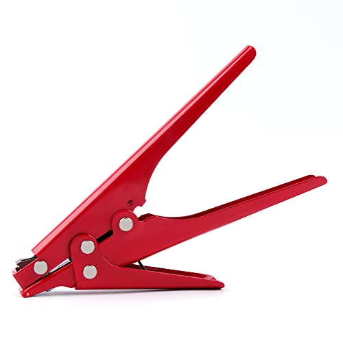 Zip Tie Tool and Tensioning and Cutting Tool for Plastic Nylon Cable Tie or Fasteners up to 0.37 Inches - color: Red