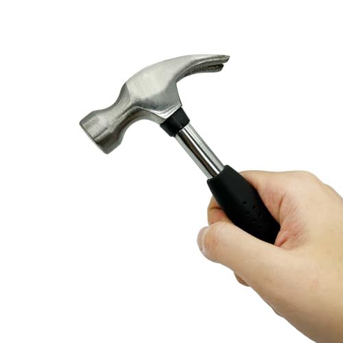 Mini Claw Hammer 4oz - Rubber Handle for Easy Grip - Multi-purpose Nail Remover for Home, Carpet, and Walls - Non-Slip Shock Reduction Grip