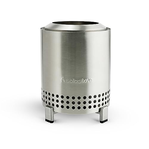 Solo Stove Mesa, 5.1 Inch Tabletop Fire Pit with Stand - Smokeless, Stainless Steel Fire Pit for Camping, Outdoor & Patio- Wood Burning or Pellet Fueled Portable Bonfire, 1.4lbs, Stainless Steel - color: Stainless Steel, size: Mesa